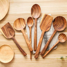 Espátula anti-aderente de madeira, colher de arroz, sopa grande, para cozinhar madeira, utensílios de cozinha 2024 - compre barato