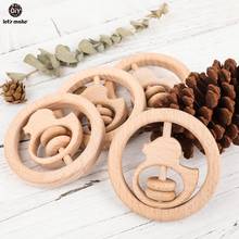 Let'S Make 5Pcs Beech Wooden Ring Dark Wooden Teether Toys For Kids Rattle Bedding Toddler Toy Baby Teether 2024 - buy cheap