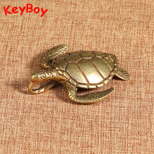 Vintage Brass Sea Turtle Pendant for Necklace Keychains Copper Lucky Longevity Animal Figurines Feng Shui Hangings Jewelry Decor 2024 - buy cheap