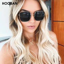 HOOBAN Classic Square Women Sunglasses Luxury Big Metal Sun Glasses For Ladies Vintage Shades Eyewear UV400 2024 - buy cheap