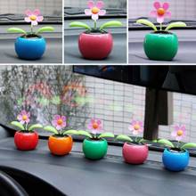 1PC Solar Powered Dancing Flower Flip Flop Leaves Car Display Dashboard Toy Gift Home Figurines & Miniatures Decoration 2024 - buy cheap