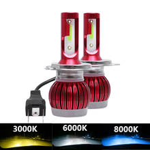 2 uds H7 Mini LED coche bombillas de faros H1 H4 H11 HB3 HB4 9005, 9006 luces LED 50W 9000LM Auto faro 3000K 6000K 8000K lámpara 12V 12V 2024 - compra barato