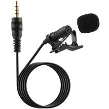 Entrega da frança mini microfone de lapela de 3.5mm, microfone de lapela condensador mãos livres 2024 - compre barato