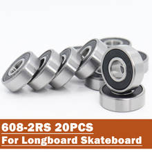 608RS подшипник 8*22*7 мм (20 шт.) миниатюрный скейтборд 608-2RS шарикоподшипники 608 RS 2RS 2024 - купить недорого