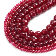 Natural Red Jades Chalcedony Stone Beads Round Loose Beads For Jewelry Making DIY Bracelet Necklace 15'' 4/6/8/10/12/14mm 2024 - buy cheap