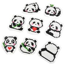 Diy bonito panda crianças redondo diamante adesivos broca cheia pintura diamante kits para postagem bonito panda puzzle desenhos animados presente 2024 - compre barato