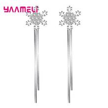 Korean 925 Sterling Silver Jewelry Dangle Earrings Round Square Cube Star Snowflake Zircon Pearl Inlay Wedding Jewelry for Lover 2024 - buy cheap