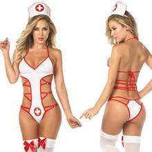 Uniforme de enfermeira e lingerie, roupa íntima feminina para cosplay, babydoll, fantasia erótica e sensual 2024 - compre barato