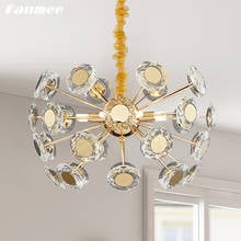 Lámpara de araña de cristal moderna, luz LED de lujo de cobre, ovalada, decorativa, Art Deco, sala de estar, dormitorio, mesa de comedor 2024 - compra barato