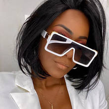 Gafas de sol cuadradas clásicas para mujer, lentes de sol cuadradas blancas y negras, de gran tamaño, marca de moda, estilo Hip Hop, 2020 2024 - compra barato