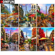 HOMFUN Diamond Painting Full Square/Round Diamond "City street landscape" Pattern Embroidery Cross Stitch 5D Rhinestone Painting 2024 - buy cheap