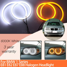 1 Set White+yellow Cotton Light Angel Eyes Halo Ring Kits for BMW 1 Series E81 E82 E87 E88 Halogen Headlight 2024 - buy cheap