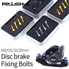 RISK 4-abrazadera de freno de disco para bicicleta, pernos de calibrador de aleación de titanio, tornillos fijos en 3 colores, M6x16/18/20mm 2024 - compra barato