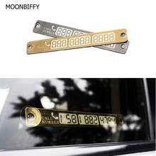 MOONBIFFY Temporary Car Parking Card Telephone Number Card Notification Night Light Sucker Plate Car Styling Phone Number Card 2024 - buy cheap