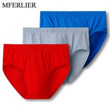 Plus size men underwear 5XL 6XL 7XL 8XL waist 130cm cotton mens briefs 7 colors 2024 - buy cheap