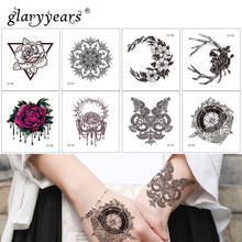 Glaryyear-tatuaje temporal de maquillaje de flores para mujer, pegatina falsa, Flash, impermeable, arte corporal Sexy, 17 diseños, CD 2024 - compra barato
