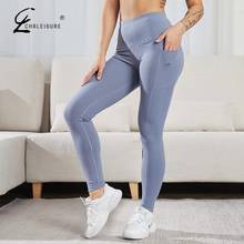 Calça legging feminina skinny para exercício, conveniente, para corrida, treino, academia, elástica 2024 - compre barato