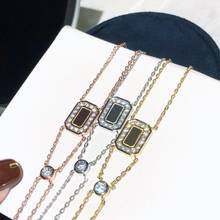 Famous Brand Trendy Cube Zircon Pure 925 Sterling Silver Chian Fine Jewelry For Women Luxury Full Diamonds Top Quality Bracelets 2024 - buy cheap