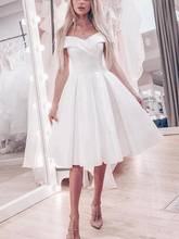 Off-The-Shoulder A-Line Knee-Length Garden Wedding Dresses V Neck Lace Bohemian Party Sexy Bride Gowns 2024 - buy cheap