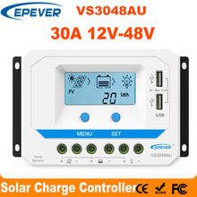 EPEVER 30A Solar Controller 12V 24V 36V 48V Auto VS3048AU PWM Charge Controller with Built in LCD Display and Double USB 5V Port 2024 - buy cheap