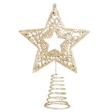 Mini Christmas Tree Topper Golden Star Decor Christmas Party Ornament For Home Shop Decorative Accessories 2024 - buy cheap