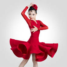 Новое платье для латинских танцев Одежда для девочек Vestidos De Baile сценическое платье костюм для выступлений ча-ча детское танцевальное платье с головным убором BI560 2024 - купить недорого