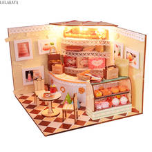 Kit de casa de muñecas en miniatura para niños, casa de muñecas de madera 3D con luz LED y muebles, rompecabezas, regalo hecho a mano 2024 - compra barato