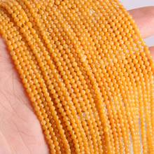 Pedra natural frisado amarelo jades solta isolamento contas para fazer jóias beadwork diy colar pulseira acessórios 2mm 3mm 2024 - compre barato