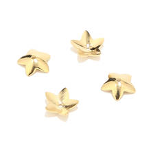 100pcs/lot Stainless Steel Gold Plated Flower Charms Bead Caps 7mm Width Receptacle Connectors For DIY Jewelry Making Findings 2024 - buy cheap