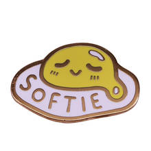 Kawaii softie crachá de ovo frito fofo café da manhã pés esmaltado pino não go bacon meu coração 2024 - compre barato