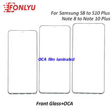 Cristal de pantalla frontal LCD con pegamento OCA, reemplazo adhesivo para Samsung Galaxy S8, S9, S10, S10E Plus, Note 8, 9, 10 Lite Plus, 5 unidades 2024 - compra barato