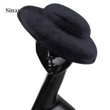 Black Top Hat 30 CM Big Size For Women Party Dinner Chapeau Bride Ladies Wedding Fascinator Hats Cocktail Banquet Millinery Cap 2024 - buy cheap