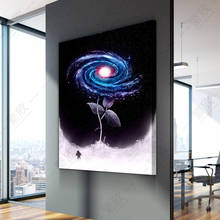 Decoración Para el hogar Simple, arte colgante creativo con Galaxia de astronautas, póster de pared para el hogar, pintura en lienzo 2024 - compra barato