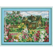 Country House Series Pattern Cross Stitch Kit 11CT 14CT Needle and Thread Embroidery Kit DIY Crafts Home Kit Decorative Painting 2024 - buy cheap