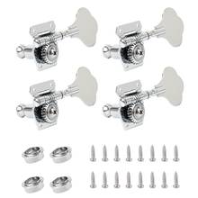 4Pcs Guitar Tuning Pegs Electric Bass Tuner Peg Guitar Open Gear Tuning Pegs Machine Heads for Fender Jazz Bass Guitar Silver 2024 - buy cheap