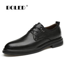 Zapatos Oxford de talla grande para hombre, calzado de vestir de cuero Natural, con cordones, cómodos, para fiesta y boda 2024 - compra barato