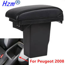 For Peugeot 2008 armrest box +3USB Black Leather Center New Storage Box Modification 2012 2013 2014 2015 2016 2017 2018 2019 2024 - buy cheap