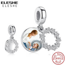 Eleshe pulseira de prata esterlina 925 autêntica, estrelas inspiradoras, pingente de estrelas, pulseira fit, joias diy, contas de foto personalizadas 2024 - compre barato