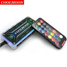 COOLMOON-mando a distancia RGB para el hogar, controlador inteligente LED de Color DC12V 5A con 10 puertos de ventilador de 6 pines, barra de luz de 4 pines, 2 unidades 2024 - compra barato