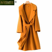 Feminino elegante casaco de inverno 100% casaco de lã feminino roupas de outono 2021 coreano longo casaco de lã cashmere casacos hiver 19819 2024 - compre barato