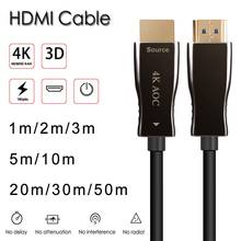 Cabo compatível com hdmi 3d 2.0 4k, cabo para ps4 apple tv 1m/2m/3m/5m/10m/20m/30m/50, extensor de caixa de comutador divisor fibra de vídeo hz 2024 - compre barato