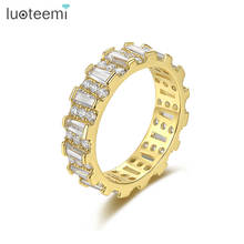 LUOTEEMI модное Золотое кольцо на палец в стиле хип-хоп зубчатые шины с фианитом кольца на палец для женщин Оптовая цена 2024 - купить недорого