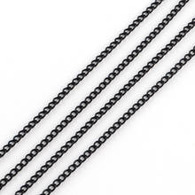 10 м электрофорез несварные железные цепи черные звенья цепи для браслета ожерелье ювелирные изделия фурнитура 3.7x2.8x0.8mm 2024 - купить недорого
