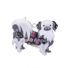 Изготовленный на заказ модный прекрасный дизайн металлический сплав разноцветный пекинес кулон собака в форме животного Шарм ювелирные изделия 2024 - купить недорого