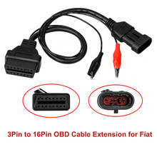 KWOKKER Car OBD2 Extension Cable 3 Pin to 16 Pin OBD Cable Adapter Connector for Fiat Black Vehicles Diagnostic Cable Tool 2024 - buy cheap