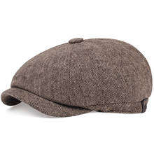 Boina de lã cinza espinha de peixe, chapéus unissex para o outono e inverno 2024 - compre barato