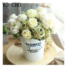 YO CHO-ramo de Flores artificiales, rosa de seda de 6 cabezas, para novia, boda, decoración de fiesta en casa 2024 - compra barato