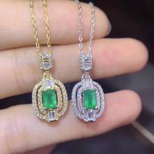 classic natural Emerald gemstone pendant for necklace with silver jewelry natural gem gift  good craftmanship cut  golden color 2024 - buy cheap