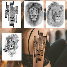 Sketch Realistic Lion Temporary Tattoos Sticker For Men Women Body Arm Leg Art Tatoos Washable King Of Beast Fake Feather Tattoo 2024 - buy cheap