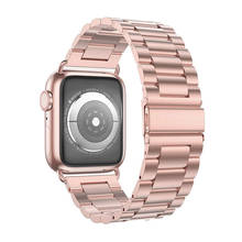 Ремешок из нержавеющей стали для Apple Watch band 44 мм 40 мм iWatch band 42 мм/38 мм металлический браслет Apple watch series 5 4 3 2 1 + инструмент 2024 - купить недорого